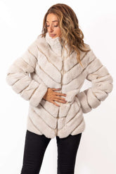 Women's chinchilla coat Lorraine Beige